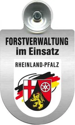 Produktbild von Einsatzschild für Windschutzscheibe incl. Saugnapf - Forstverwaltung im Einsatz - 309732- Wappen nach Wahl Color - Region Rheinland-Pfalz