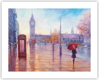 Produktbild von Poster - Poster ohne Rahmen - Groß Ben Regenschirm - 50x40 cm - Wand Bild - Wanddeko - Wandbilder - Kunstposter - Wandposter - Bilder - Kunstdruck - Wanddekoration - Wandbild - P2XAA50x40-4394