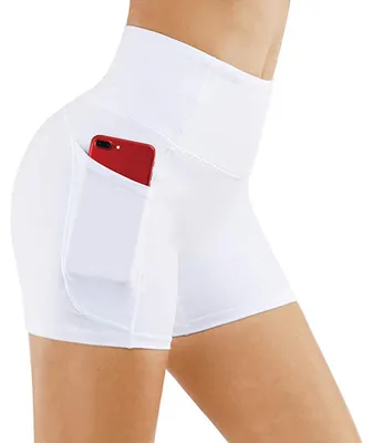 Imagen del producto de INF Pantalones cortos de compresión: perfectos para yoga y entrenamiento Blanco S Blanco L