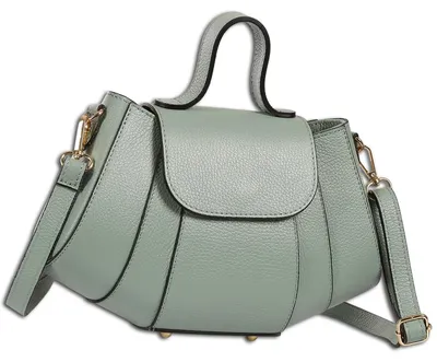 Image de Sac bandoulière pour femmes Toscanto, en cuir, couleur vert clair, modèle OTT863SL2