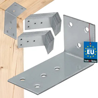 Produktbild von KOTARBAU® 25er Set Winkelverbinder Schwerlastwinkel 40x80x40mm verzinkter Stahl Winkel Stahlwinkel Stabil Langlebig Balkenverbinder Silber