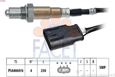 Produktbild von FACET Lambdasonde für FIAT PUNTO (199) Beheizt Planarsonde 250mm 10.8381