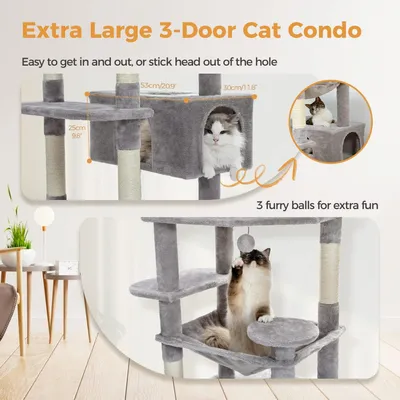 Produktbild von r Kratzbaum – 184 cm hoch – XXL Katzenbaum für große Katzen – Sisalstämme und Hängematte
