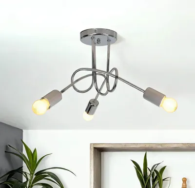 Produktbild von Deckenleuchte E27 Chrom Metall Modern Deckenlampe