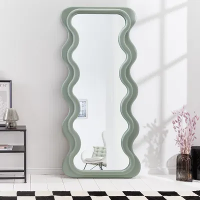Produktbild von riess-ambiente Design Wandspiegel CURVY 160cm salbeigrün Spiegel Standspiegel Ganzkörperspiegel