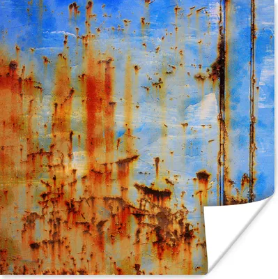Produktbild von MuchoWow® Poster Stahl - Rost - Vintage 75x75 cm - Wand Dekoration
