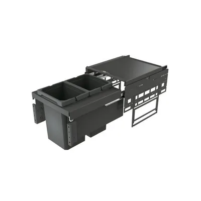 Immagine prodotto di NABER 8013300 Cestino per rifiuti da 20 (2x10) litri Cox® Base 360 S/400-2 antracite senza coperchio H 360 mm