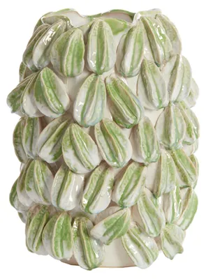 Produktbild von Light & Living CARAMBOLA Keramikvase Creme+Grün – 35x33x47 cm