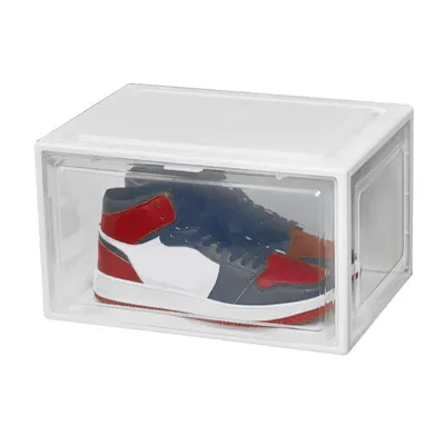 Produktbild von 3x Schuhbox Stapelbar Schuhorganizer bis Gr.47 Aufbewahrungsbox Schuhe Kunststoffbox Schuhkasten Schuhkarton Weiß