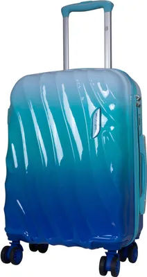 Produktbild von Warenhandel König, Hartschalen Reisekoffer Trolley, Handgepäck, Gr. M, Grau-Blau, integriertes Zahlenschloss, ineinander verstaubar, farblich abgestimmte Details