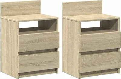 Obrázok produktu pre Nočné stolíky 2 ks s 2 zásuvkami dub sonoma 40x33x60 cm