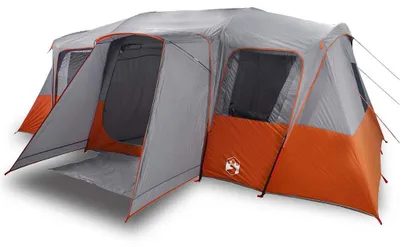 Image de vidaXL Tente familiale tunnel 16 personnes Gris Etanche