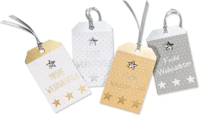 Produktbild von Weihnachten Geschenkanhänger Mehrstückpackung 4 hochwertige Anhänge