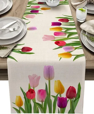Zdjęcie produktu dla Bieżnik stołowy z motywem letnich kwiatów, 33 x 180 cm