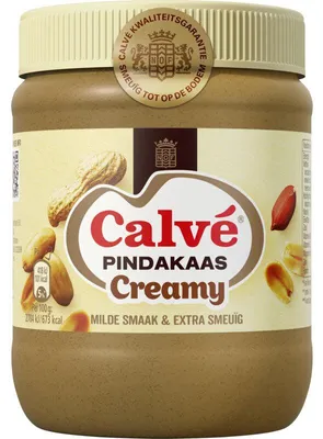 Produktbild von Calvé Pindakaas Creamy Erdnussbutter 350g – cremig, natürlich, ohne Zucker & Palmöl