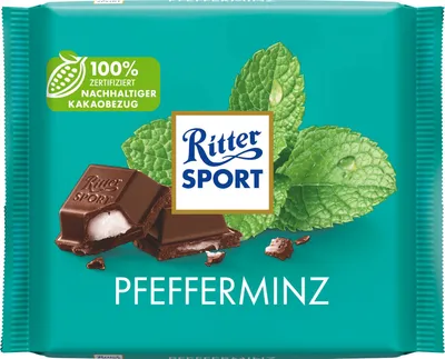 Produktbild von Ritter Sport Pfefferminz 100g | Erfrischende Schokolade mit Minze (5er Pack)