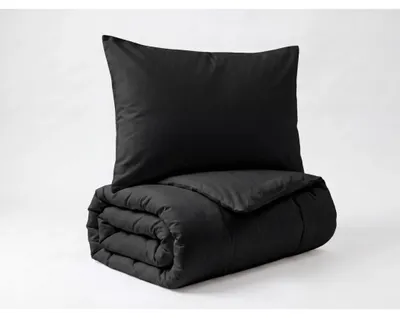 Image de Linge de lit français Satin 240x200, 70x90cm Noir
