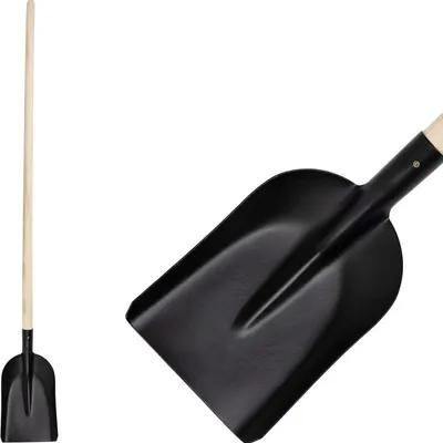 Image de Pelle S504A.WH, modele 7131, noire, étroite, manche en bois