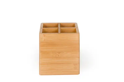Productafbeelding van Excelsa bestekhouder, Eco Living, bamboe, 13,5 x 14,5 x 13,5 cm, bruin