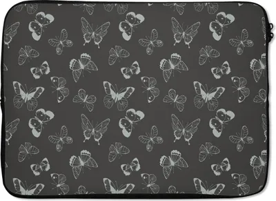 Produktbild von MuchoWow® Laptop Hülle 13 Zoll Schmetterlinge - Retro - Design Laptoptasche - Laptophülle - Sleeve - Rundumschutz