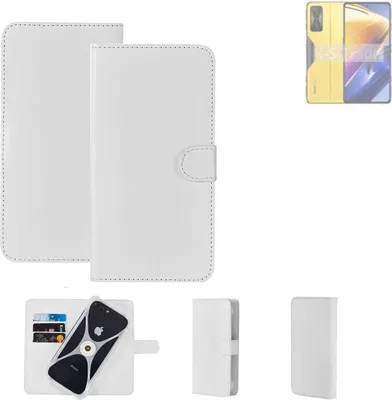 Produktbild von K-S-Trade Handy Hülle Schutz Hülle kompatibel mit POCO F4 GT Cover Case Bookstyle Bumper weiß 1x