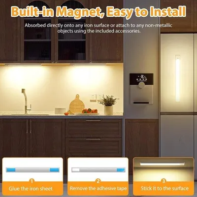 Zdjęcie produktu dla Lampa podszafkowa - ciepła biel - 31 cm - Regulowana lampa LED do szafek z czujnikiem ruchu - do kuchni i szafy