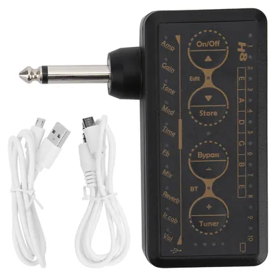 Image de Ampli-casque pour guitare, rechargeable, polyvalent, portable, carte son avec distorsion, ampli à effets