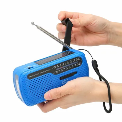 Produktbild von Solar radio, Notfall-Handkurbelradio Solar-Wind-Up-Radios mit USB-Handy-Ladegerät, Taschenlampe, tragbares AM/FM-Radio für draußen