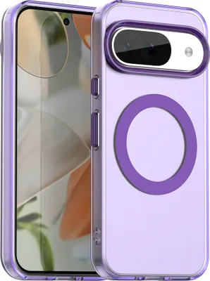 Image de Étui magnétique pour Google Pixel 9 / 9 Pro, étui antichoc fin mat et translucide Violet