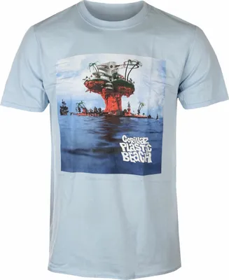 Immagine prodotto di Gorillaz - Maglietta "Plastic Beach" per uomo/donna Unisex RO2910 (L) (Azzurro)