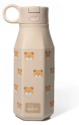 Image de MABEBI Bouteille à boire Akron en silicone Ours Beige