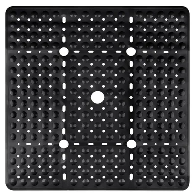 Image de Tapis de douche antidérapant, 70x70 cm, PVC, noir, carré