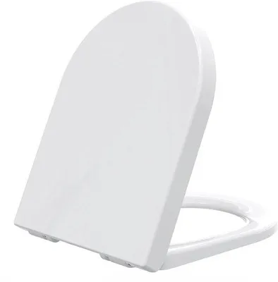 Produktbild von Ibenzoa® WC-Sitz D‑Form aus Urea‑Duroplast mit Softclose & Quick-Release, verstellbare Scharniere, 4 Antirutsch‑Puffer, für Standardtoiletten