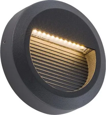 Produktbild von Wandleuchte LED Aluminium rund Ø 11 cm IP54 Schwarz 3000 K warmweißes Licht 100 lm Modern