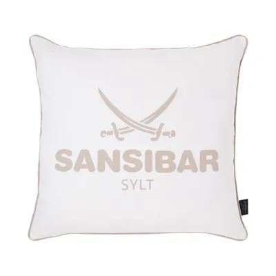 Produktbild von Sansibar Kissenbezug Kissenhülle, 45x45 cm, 100% Baumwolle, offwhite/simply taupe