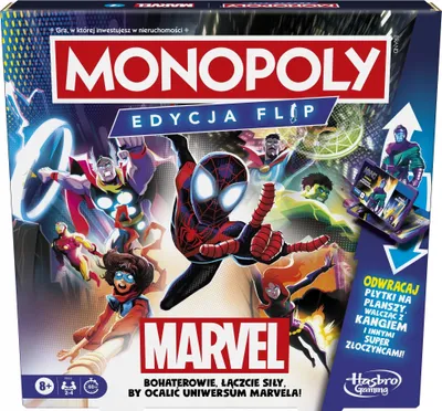Zdjęcie produktu dla Gra planszowa Monopoly Flip edycja Marvel Hasbro