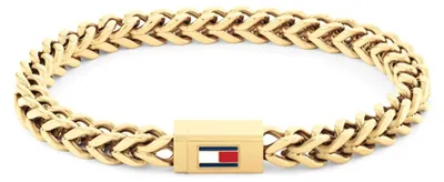Obrázok produktu pre Pánsky náramok z pozlátenej nehrdzavejúcej ocele s pletenou retiazkou - Tommy Hilfiger Model: 2790648