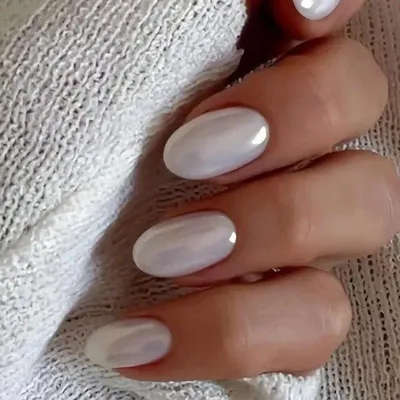 Image de Ongles artificiels, 24 pièces, forme amande, faux ongles avec colle, couleur blanc néon métallisé