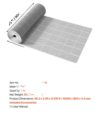 Image de Tapis de drainage, antidérapant, hydrofuge, 3 x 50 pieds, gris