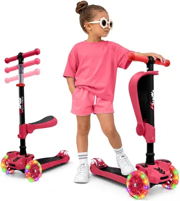 3-Rad Kinderroller mit LED-Rädern, höhenverstellbar, klappbar