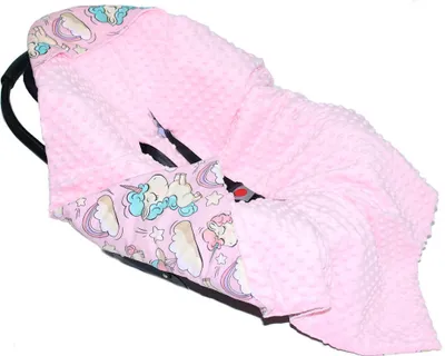 Produktbild von Baby Wende Einschlagdecke MINKY mit Kapuze 90x90 cm Babyschale Decke Zweiseitig 2. EI02