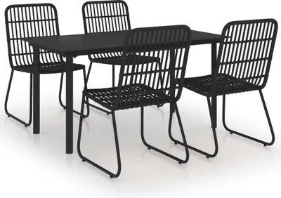 Produktbild von vidaXL 5-tlg. Garten-Essgruppe Poly Rattan und Glas