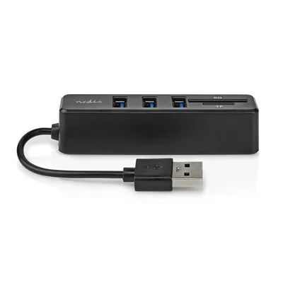 Produktbild von Nedis USB-Hub - 1x USB-A - 3x USB A Female - 5-Port port(s) - USB 2.0 - Stromversorgung über USB - SD & MicroSD