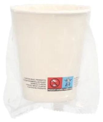 Produktbild von Trinkbecher, Pappe 0,2 l Ø 8 cm · 9,2 cm weiss einzeln gehüllt