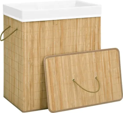 Obrázek produktu pro vidaXL Bambusový koš na prádlo se 2 přihrádkami 100 L