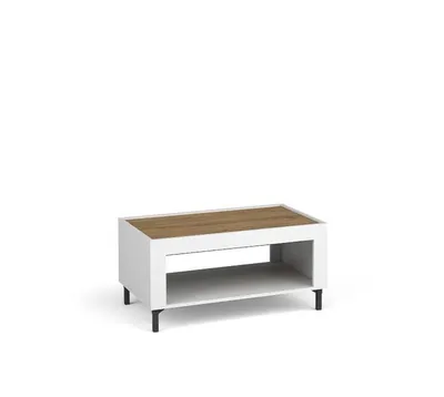 Produktbild von Couchtisch MORANO Wohnzimmertisch mit Schublade und Ablagefach, Moderner Sofatisch mit Stauraum, Design Couchtisch für Wohnzimmer, Kaffeetisch Weiß