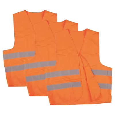 Produktbild von Warnweste, Sicherheitsweste, Pannenweste mit Reflexstreifen EN ISO 20471 3 Stück Farbe:orange, Größe:M