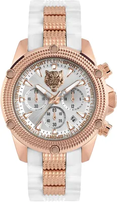 Produktbild von Philipp Plein Sport PSDBA0723 Hurricane Chrono roségold weiss Uni Uhr NEU