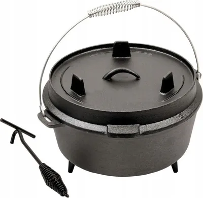 Produktbild von Dutch Oven Feuertopf Gusstopf Schmortopf Gusseisen Topf Kochtopf 6l