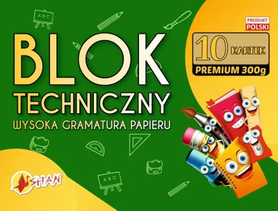 Immagine prodotto di Blocco tecnico bianco A4 10 fogli 300g PREMIUM Shan